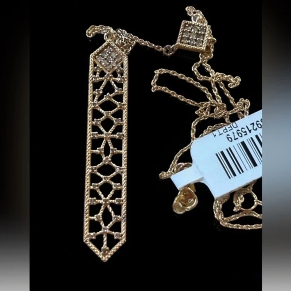 Rarities Carol Brodie 0.5 ctw CHAMPAGNE DIAMOND Lace Y Drop Necklace NWT